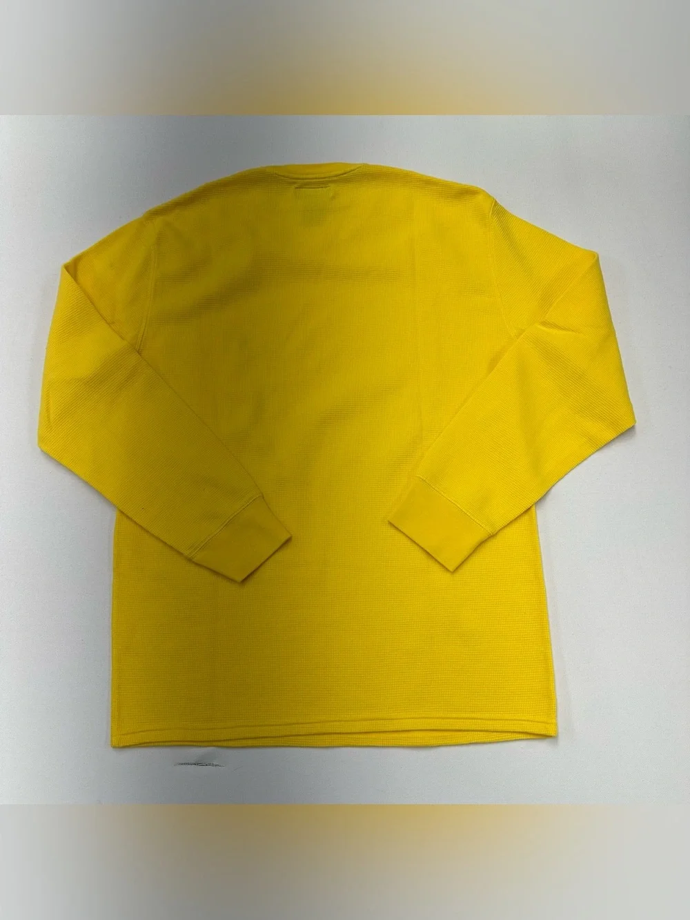 Polo Ralph Lauren Shirt Men XL Waffle Knit Thermal Heavy Cotton Crewneck Yellow